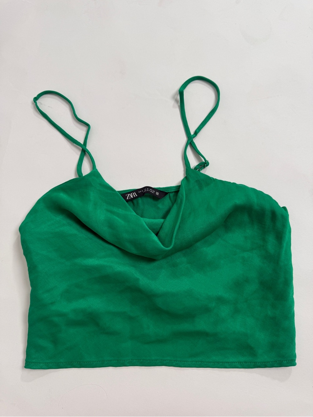 Zara Green cropped tank top